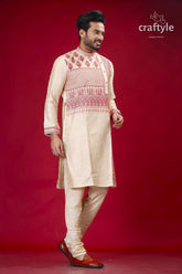 a man in a white and red outfit