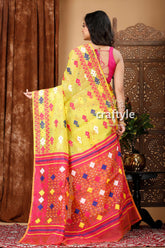 Android Green and Magenta Elegant Jamdani Saree - Craftyle