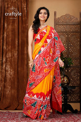 Authentic Multicolor Hand Batik Pure Cotton Saree - Exquisite Craftsmanship - Craftyle