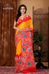 Authentic Multicolor Hand Batik Pure Cotton Saree - Exquisite Craftsmanship - Craftyle