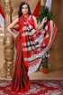 Cinamon Brown & Red Handloom Cotton Saree-Craftyle