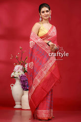 Dark Pink Modal Silk Saree - Traditional Elegance - Craftyle