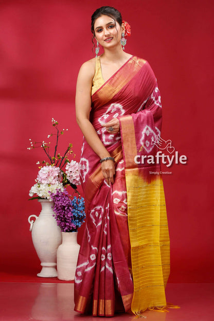 Elegant Amaranth Purple Bandhni Silk Saree Perfect for Special Occasions - Craftyle