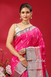 Elegant Cerise Pink Kosha Silk Saree - Perfect for Festive Occasions - Craftyle