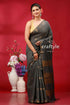 Elegant Dark Slate Golden Zari Bhagalpuri Soft Ghicha Silk Saree - Craftyle