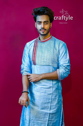 Embroidered Silk Kurta for Men - Craftyle