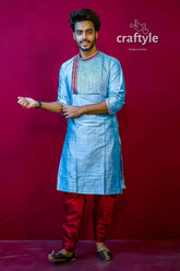 Embroidered Silk Kurta for Men - Craftyle