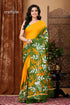 Floral Design Elegant Handmade Batik Pure Cotton Saree - Craftyle