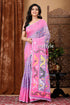 Lavender Purple-Pink Traditional Handloom Jamdani Sari - Craftyle