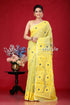 Light Apple Green and Yellow Intricate Jamdani Saree - Craftyle