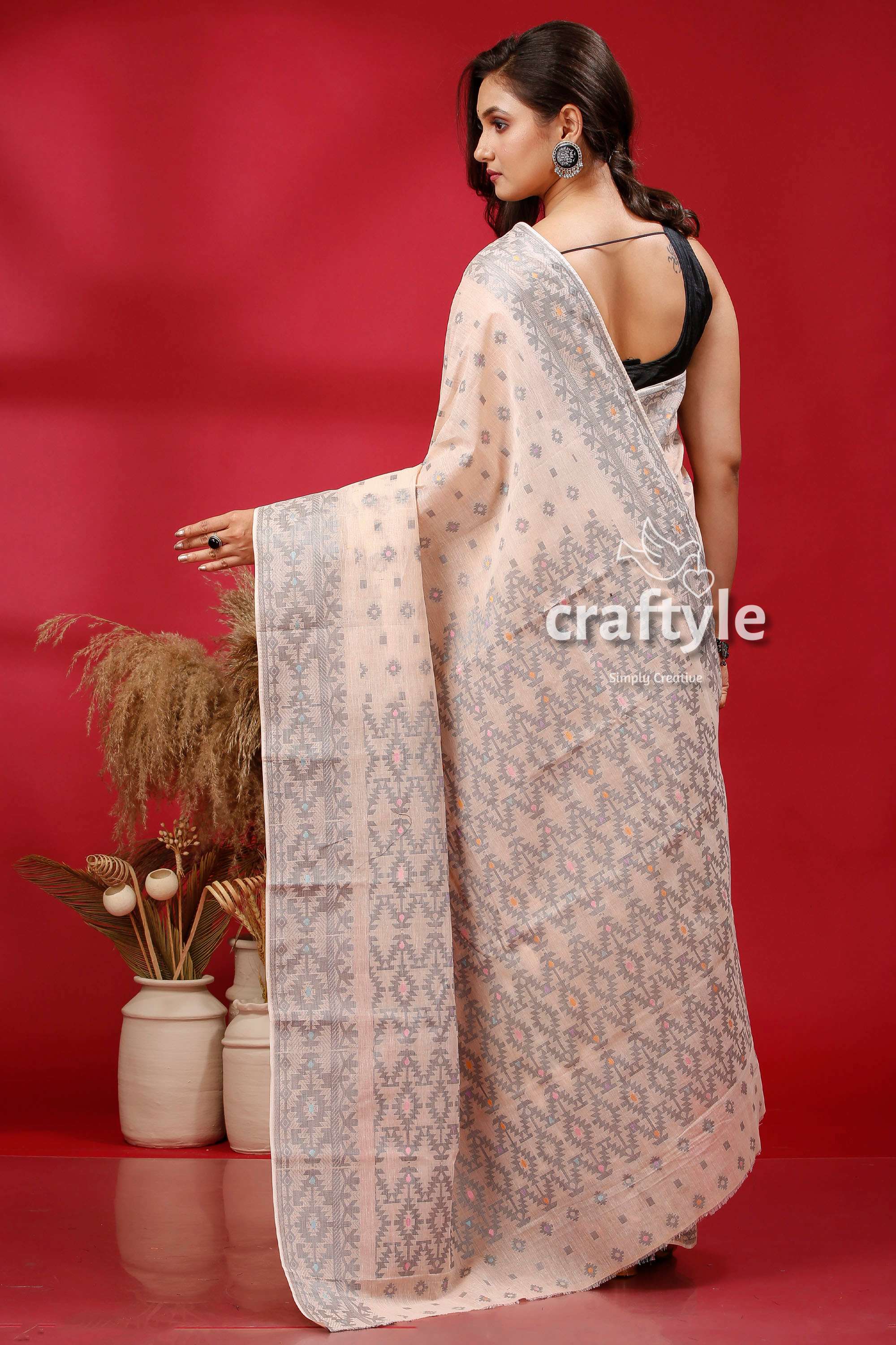 Factory Bengal Cotton Jamdani Saree