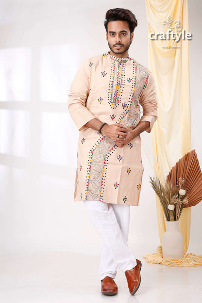 Pearl Bush Multithread Design Kantha Work Men&