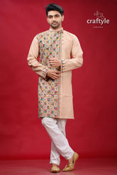 Rodeo Dust Hand Embroidered Kantha Cotton Kurta for Men - Craftyle