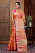 Signal Orange Tissue Silk Organza Saree - Craftyle