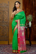 Silk Bomkai Saree in Parrot Green with Zari Border - Perfect Party Wear - Craftyle