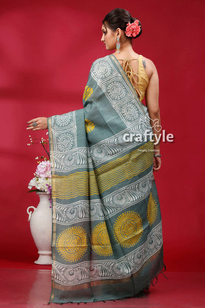 Steel Teal Modal Silk Saree - Stylish Choice for Party Wear - Craftyle