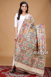 Traditional Madhubani Art Dupatta - Craftyle